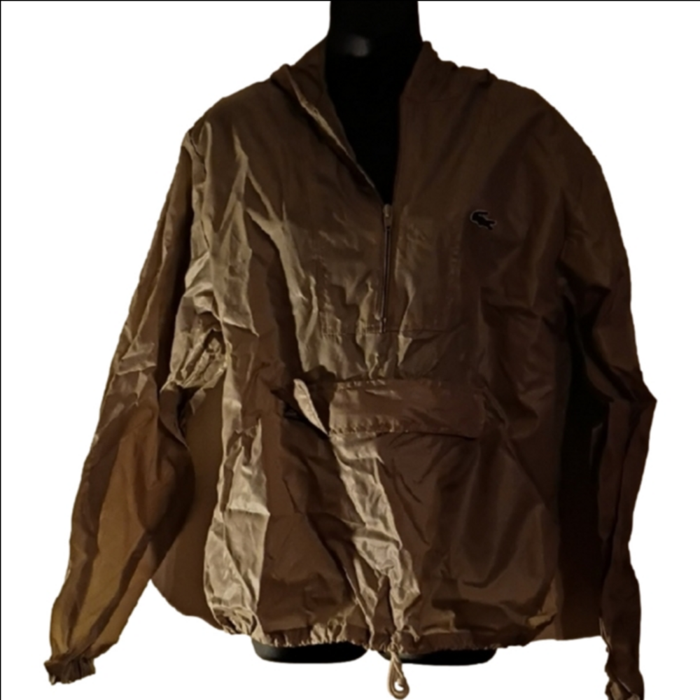 Lacoste Men's Vintage Tan Windbreaker Jacket. Size Medium.Gorpcore!